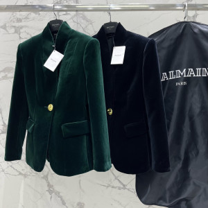 BALMAIN 벨벳 싱글 재킷