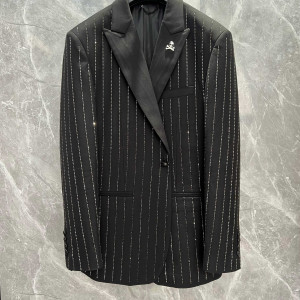 PP 중공 다이아몬드 블랙 정장 재킷
