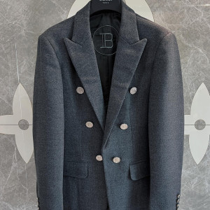 BALMAIN 그레이 더블브레스트 재킷
