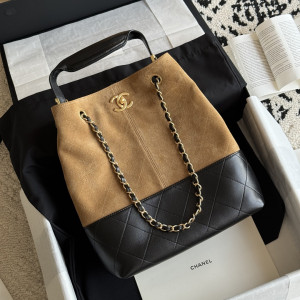 25A 스웨이드 레더 쇼핑백 소형