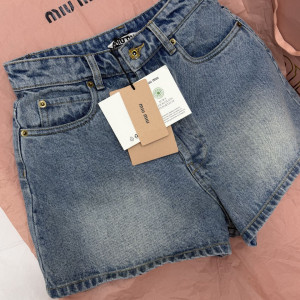 Miu 고허리 데님 반바지